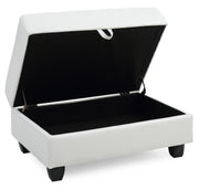 Glory Furniture Revere White Faux Leather Ottoman