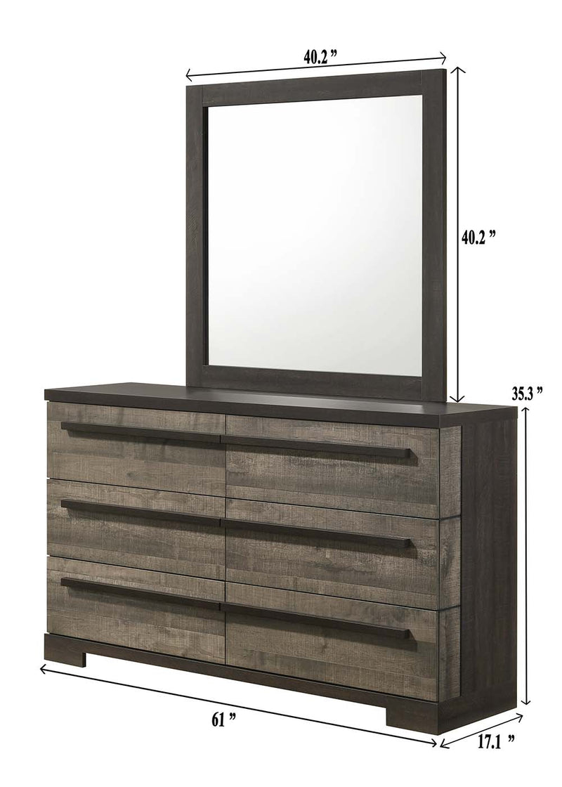 Crown Mark Remington Gray Ebony Mirror