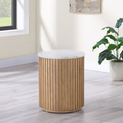 Steve Silver Colvin Brown White Marble 3pc Round Coffee Table Set