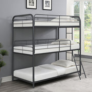 Coaster Furniture Garner Gunmetal Triple Twin Bunk Bed