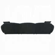 Acme Furniture Lucifer Black Sectional Sofa with 3 Pillows