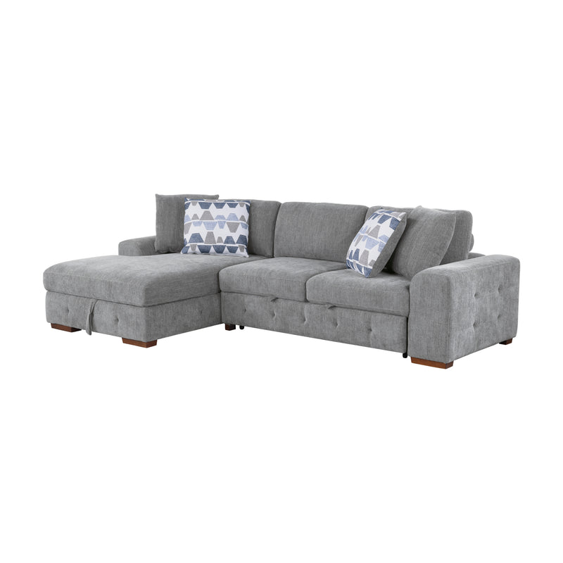 Home Elegance Raife Gray 2pc Sectional with Left Chaise