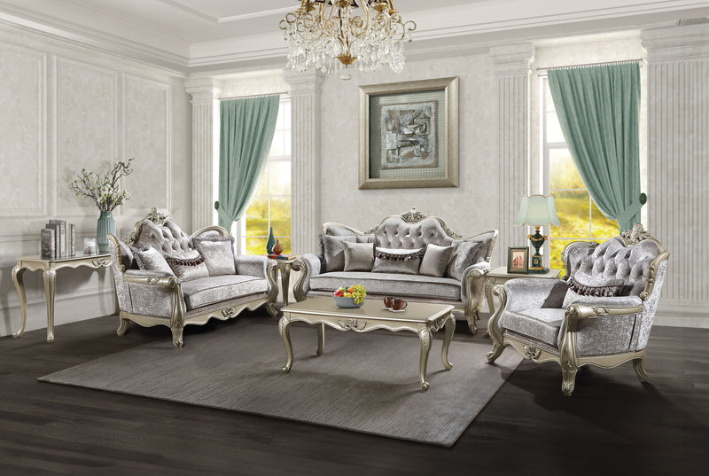 Acme Furniture Libertee Beige Loveseat with 3 Pillows