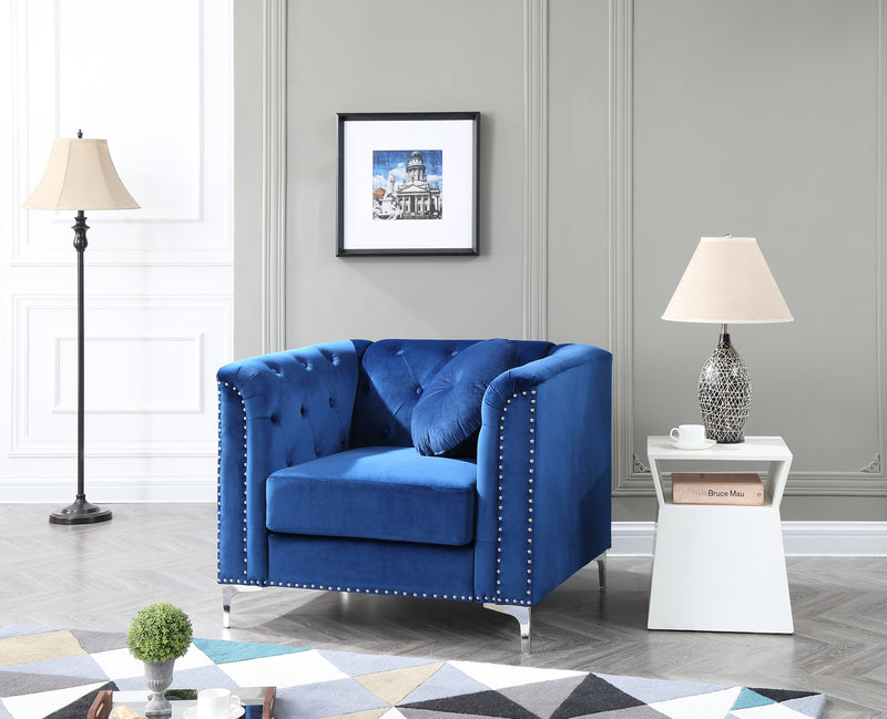 Glory Furniture Pompano Dark Gray Velvet Chair