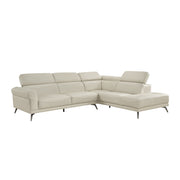 Home Elegance Giselle Beige 2pc Sectional with Right Side Chaise
