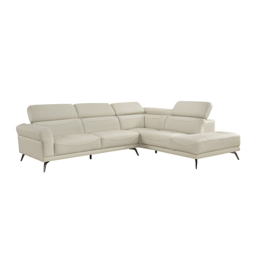 Home Elegance Giselle Beige 2pc Sectional with Right Side Chaise
