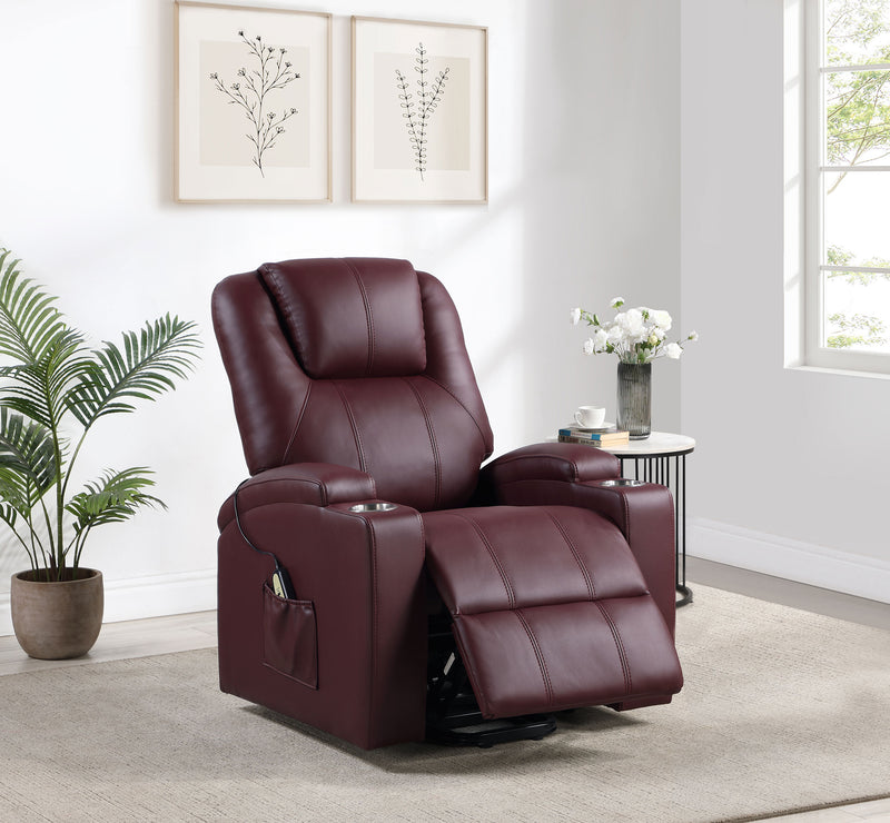 Coaster Furniture Armstrong Camel Brown Power Lift Massage Recliner