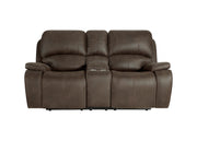 New Classic Furniture Brooking Brown Power Console Loveseat