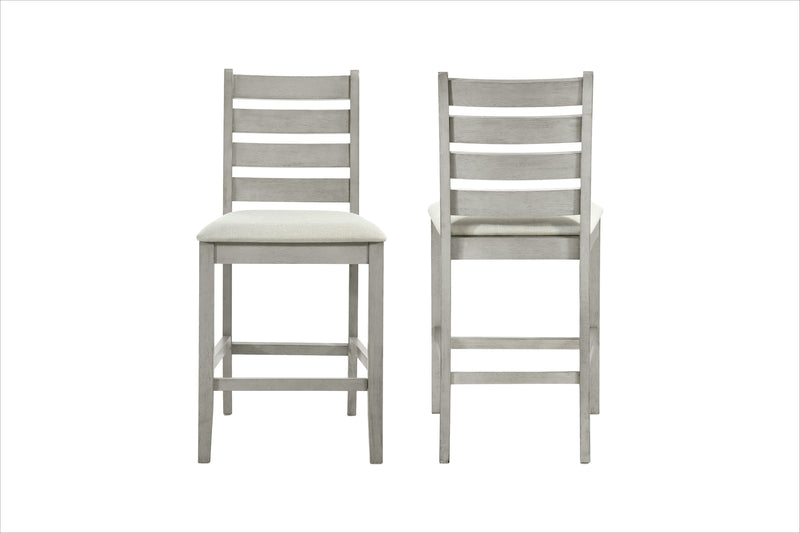 2 New Classic Furniture Pascal Driftwood Ladderback Counter Chairs
