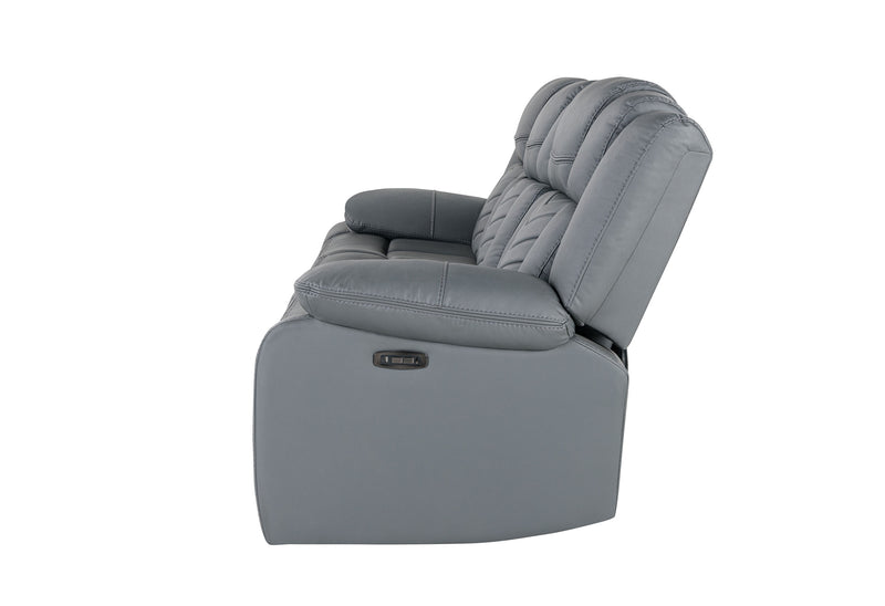 Global Furniture U7068 Grey Power Reclining Sofa with Drop Down Table