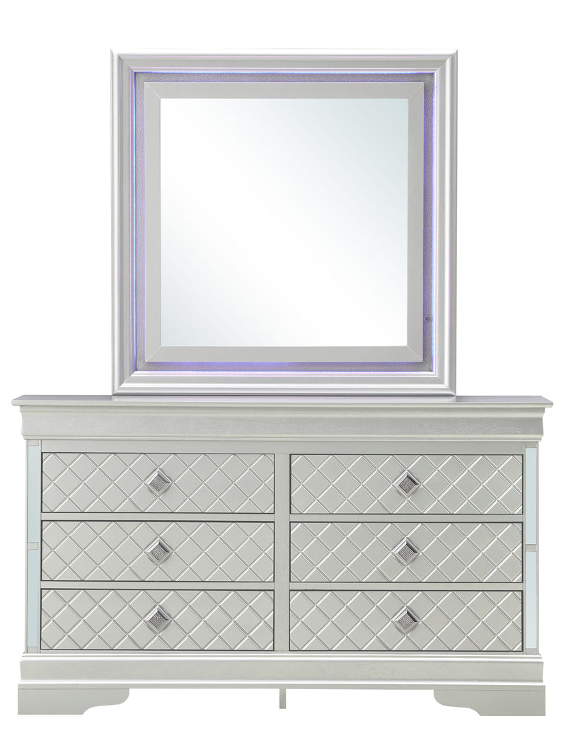 Glory Furniture Verona Silver Champagne Dresser And Mirror
