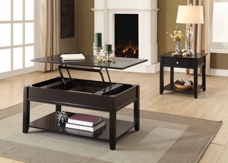 Acme Furniture Malachi Black 3pc Coffee Table Set