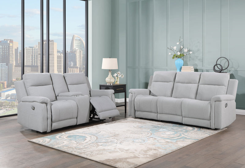 Global Furniture U1797 Grey Console Reclining Loveseat