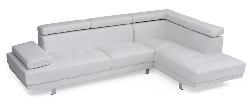 Glory Furniture Riveredge Gray Faux Leather Sectional