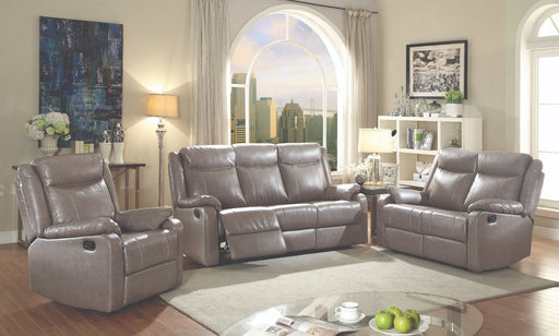 Glory Furniture Ward Gray Faux Leather 3pc Living Room Set
