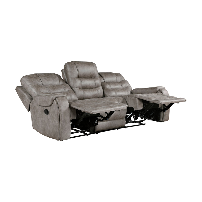 Home Elegance Oberon Dark Gray Double Reclining Sofa
