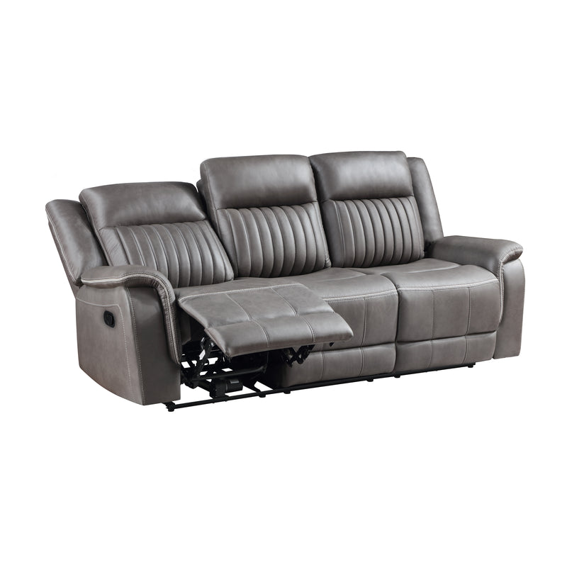 New Classic Furniture Enzo Gray Sofa with Dual Recliner