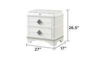 Galaxy Home Laguna Off White 3 Drawer Nightstand