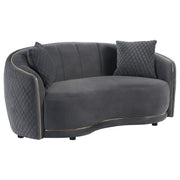 Coaster Furniture Brookside Dark Grey Velvet 2pc Living Room Set