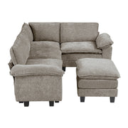 Home Elegance Dublin Taupe 5pc Modular Sectional with Ottoman