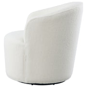 Coaster Furniture Joyce White Upholstered Swivel Barrel Chair