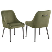 2 Coaster Furniture Mayette Olive Green Black Dining Side Chairs