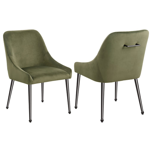 2 Coaster Furniture Mayette Olive Green Black Dining Side Chairs