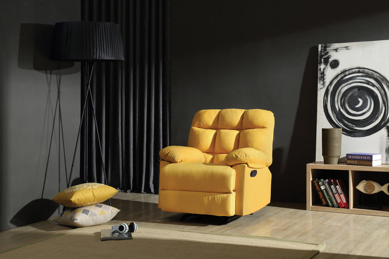 Glory Furniture Cindy Yellow Fabric Rocker Recliner