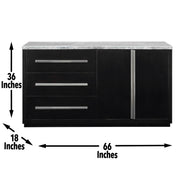 Steve Silver Camila Gray Marble Top Server