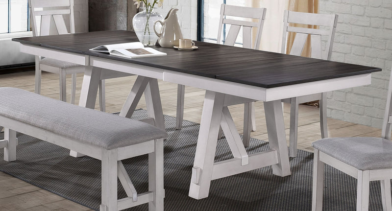 New Classic Furniture Maisie White Brown Dining Table