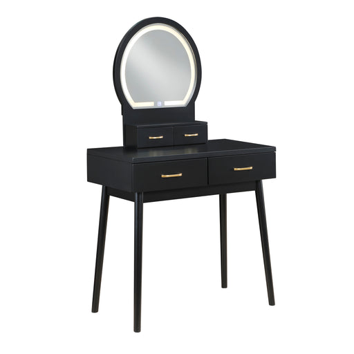 Home Elegance Camilla Gray Vanity Dresser with Mirror and Stool