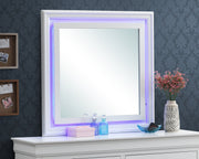 Glory Furniture Lorana White Pearl LED Mirror