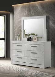 Coaster Furniture Ives Grey High Gloss Dresser and Mirror