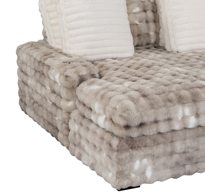 Global Furniture U8292 Grey Lounger Sofa with USB