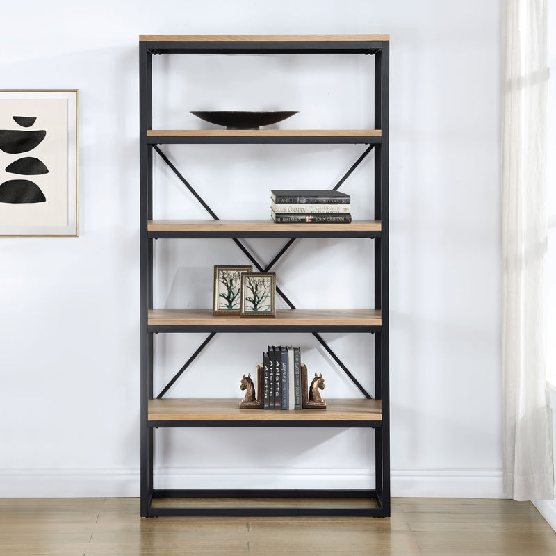 Steve Silver Magnolia Light Brown Black Bookcase