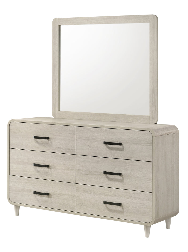 Crown Mark Nyomi White Dresser and Mirror