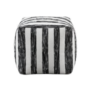 Home Elegance Easley Black White Fabric Pouf