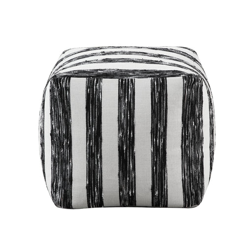 Home Elegance Easley Black White Fabric Pouf