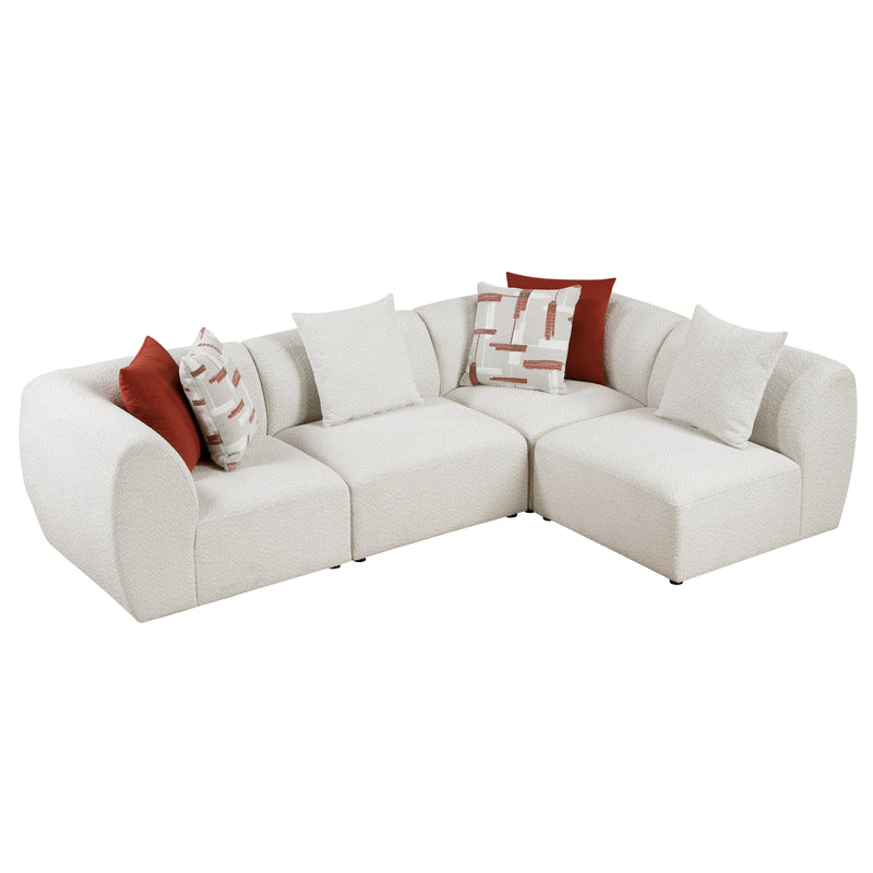 Home Elegance Franz Beige Fabric 4pc Modular Sectional