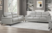 Home Elegance Mischa Silver Gray 2pc Living Room Set
