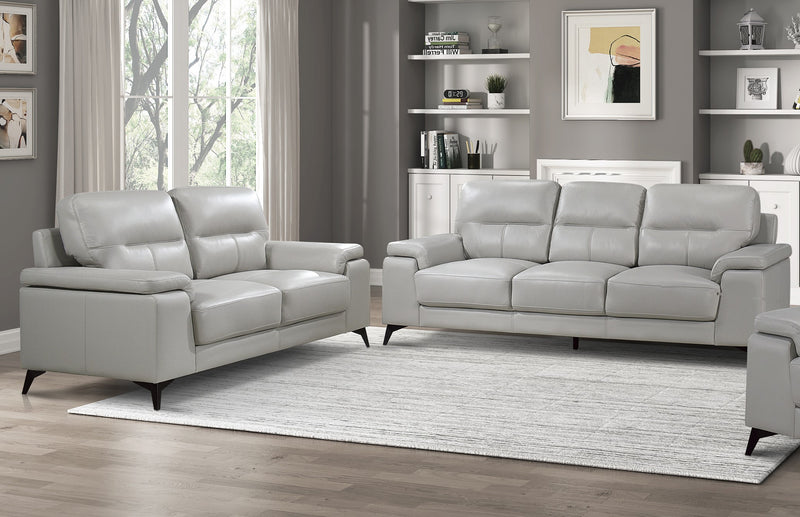Home Elegance Mischa Silver Gray 2pc Living Room Set