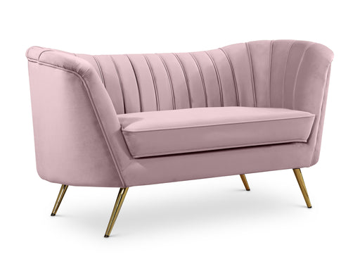 Meridian Furniture Margo Pink Velvet Loveseat