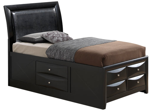 Glory Furniture Marilla Black Faux Leather Twin Storage Bed