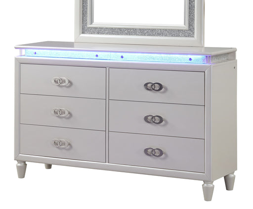 Galaxy Home Passion Milky White Wood Dresser