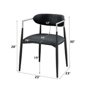 2 Acme Furniture Jaramillo Black Arm Chairs