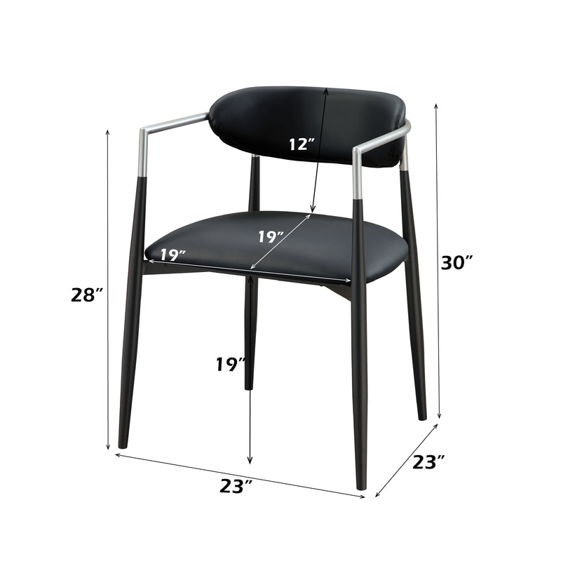 2 Acme Furniture Jaramillo Black Arm Chairs