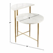 Steve Silver Patna White Marble Top Side Table