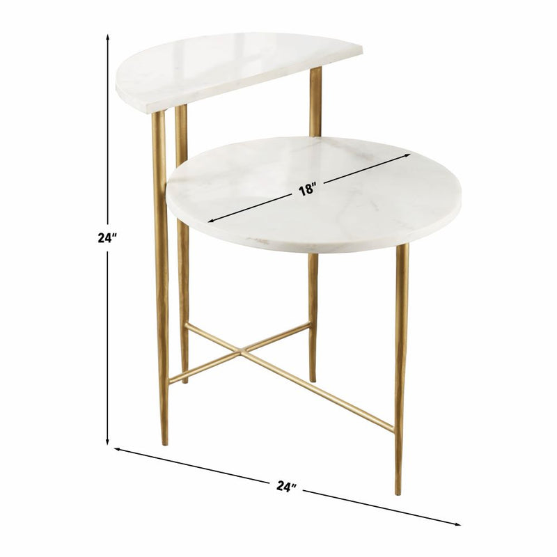 Steve Silver Patna White Marble Top Side Table