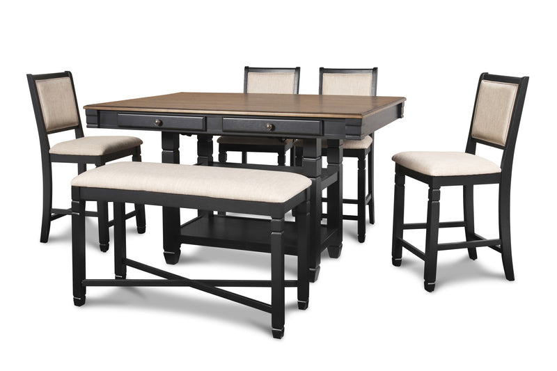 New Classic Furniture Prairie Point Black Counter Backless Bench