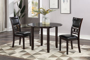 New Classic Furniture Gia Brown PU 42 Inch 3pc Drop Leaf Dining Set
